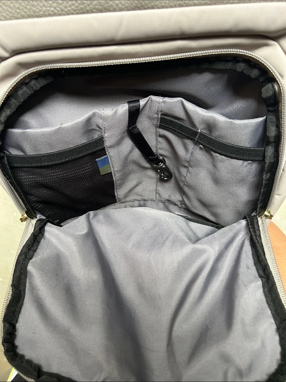 Open Story brand Laptop Backpack in Taupe